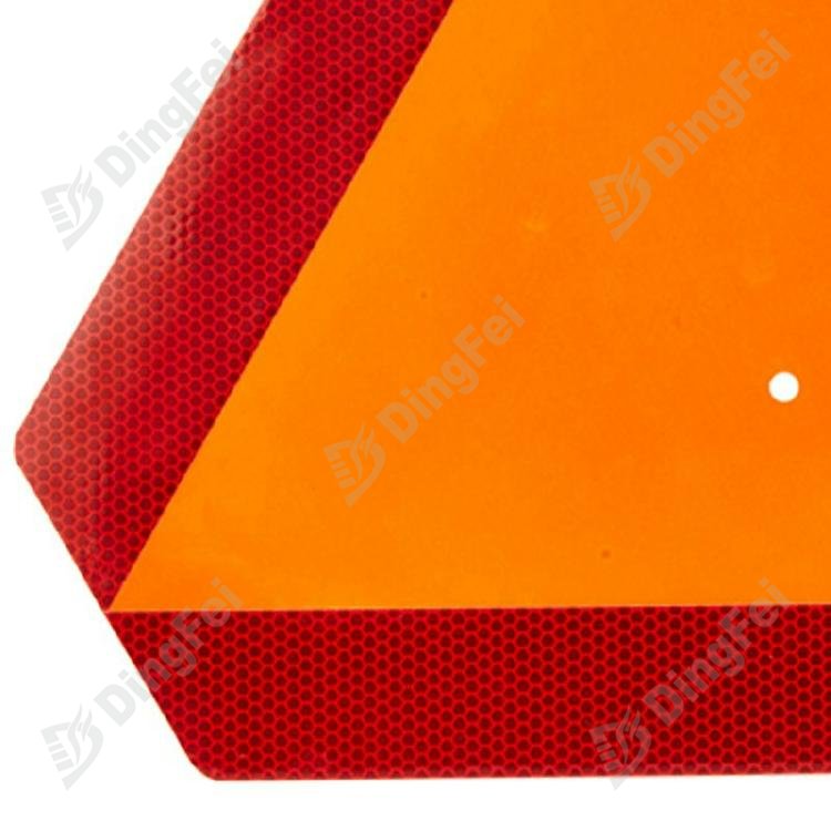 Slow Moving Vehicle Triangle Aluminium Traffic Orange Sign For Golf Cart Truck Trailer - 